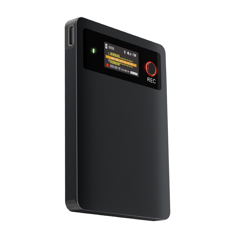 FOEUYTE AI VOICE RECORDER ブラック Voice recorder text transcription - AI voice recorder ultra thin +