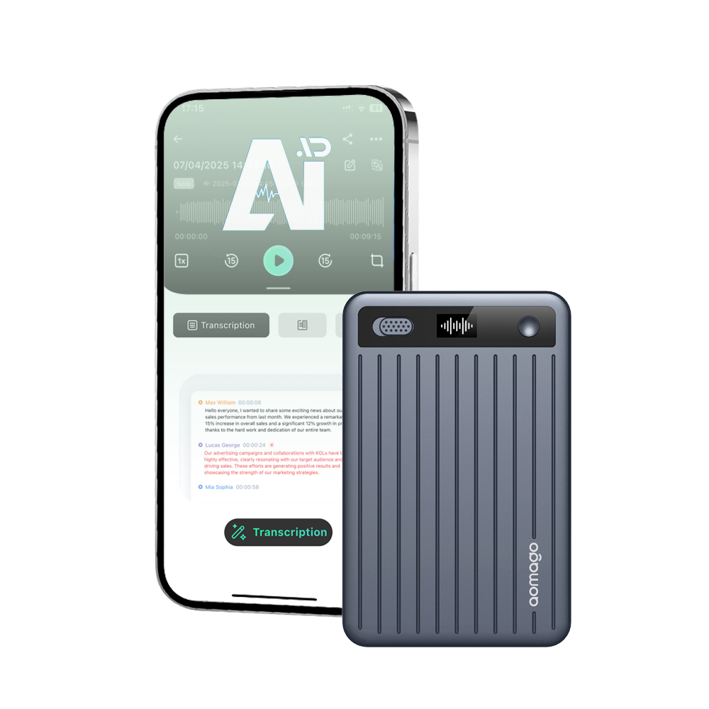 AI note Voice Recorder LA519 with voice to text summary Mind-map for meeting learning