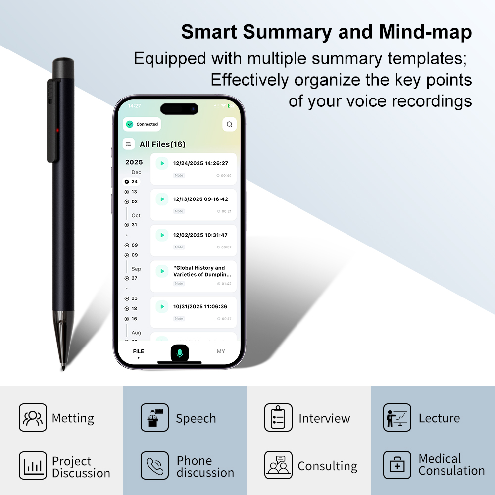 AI Voice Recorder V29A Pen Styles Chatgpt Support 160 Language