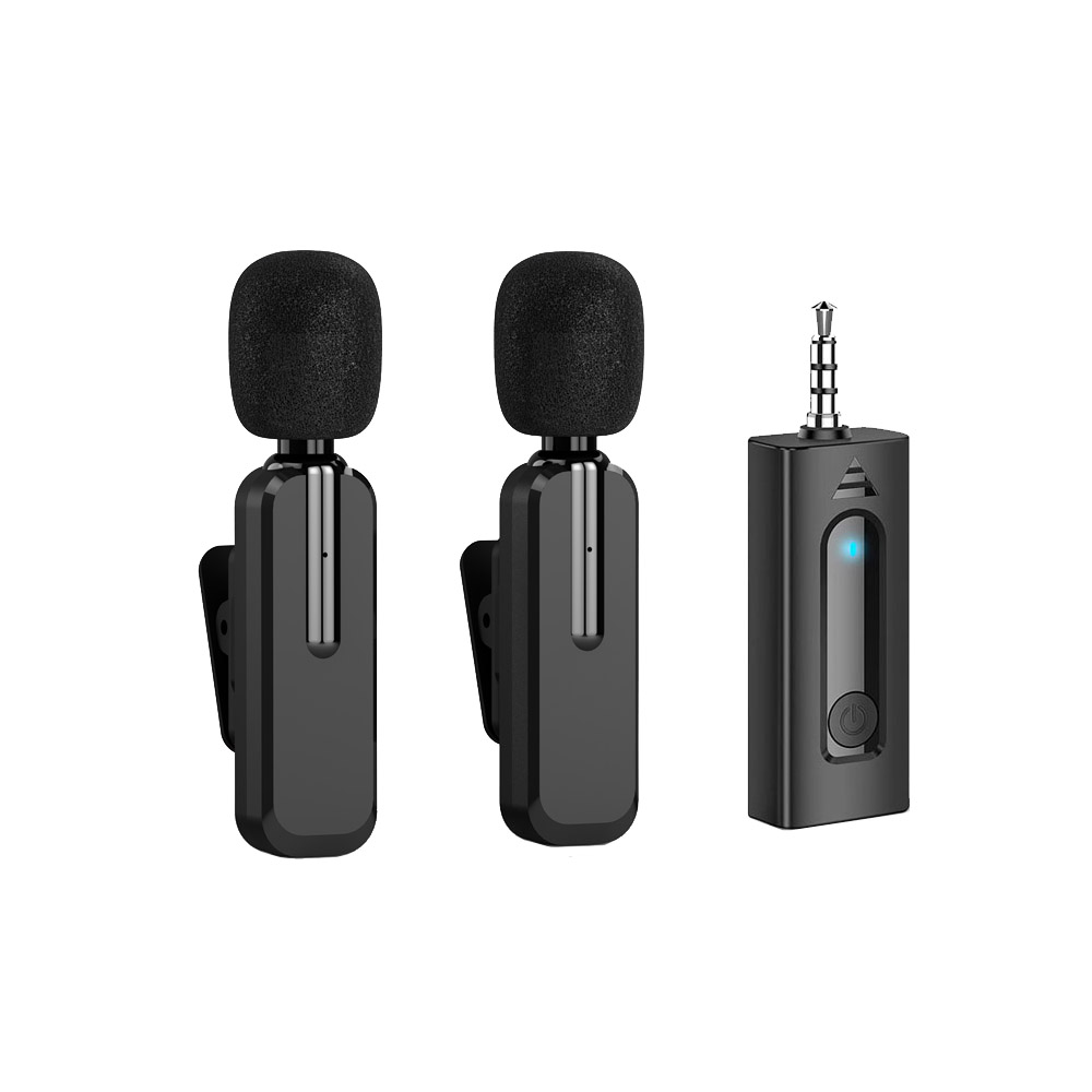 Wireless Microphone with Noise Cancellation for iPhone Android Camera 